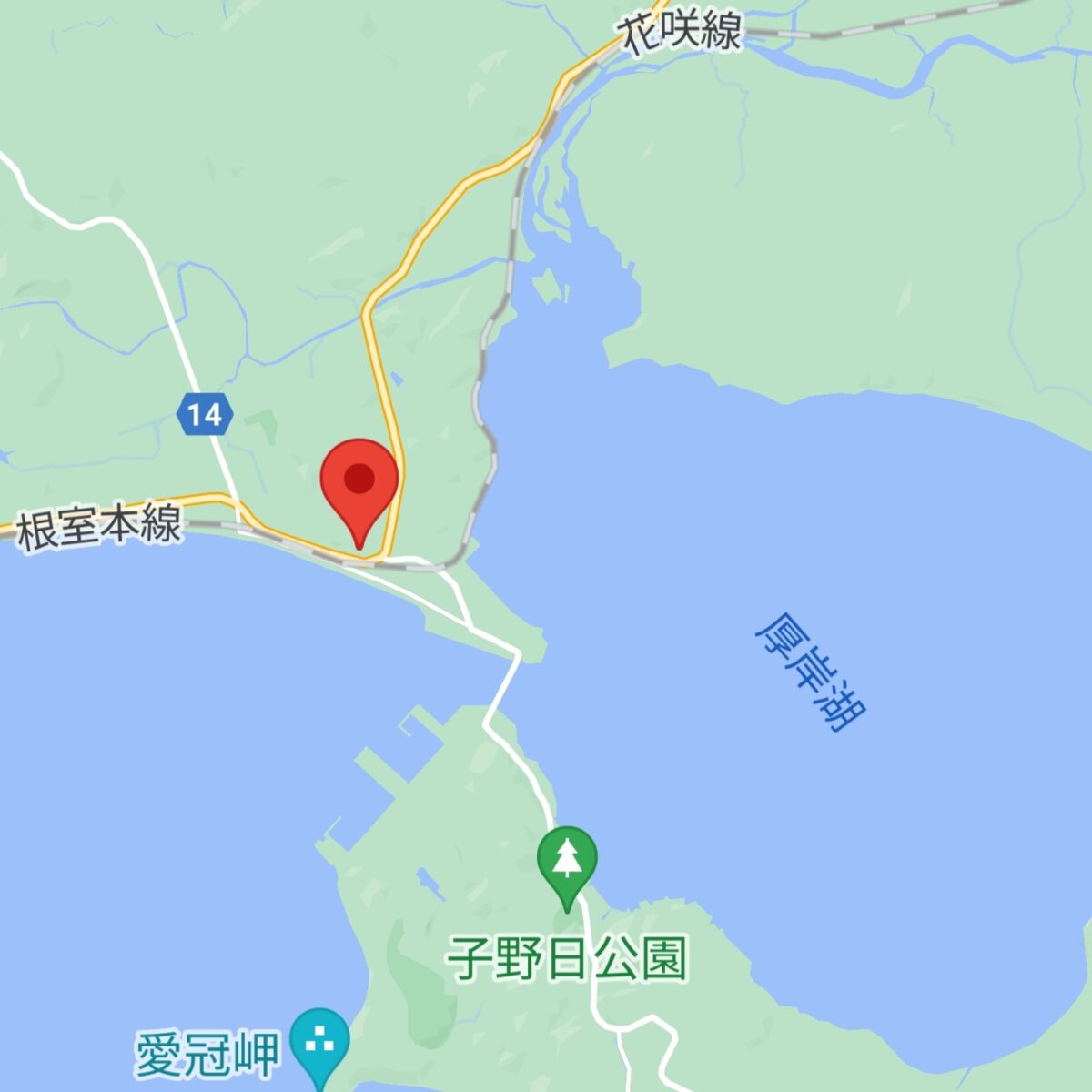厚岸真龍神社の位置関係がわかる道東地図